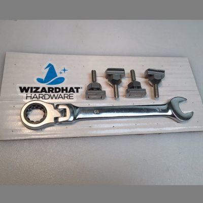 Wizard Hat Universal Hydrofoil Mast Track Hardware Kit With Wrench